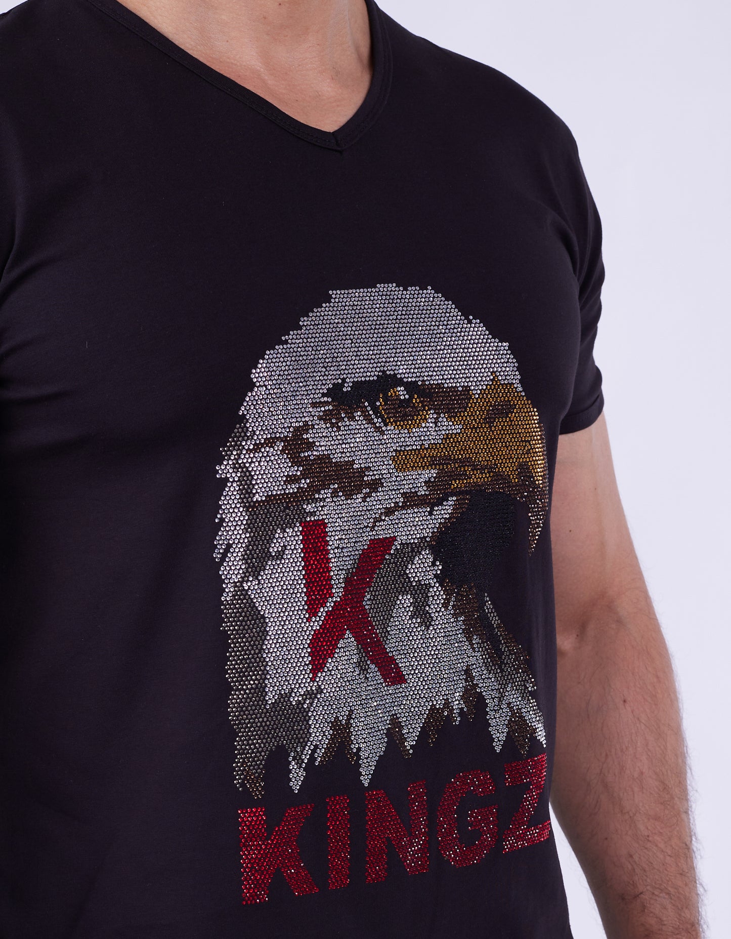 Herren T-Shirt KINGZ, Regular Fit,  Modell 24-08, Weiß oder Schwarz