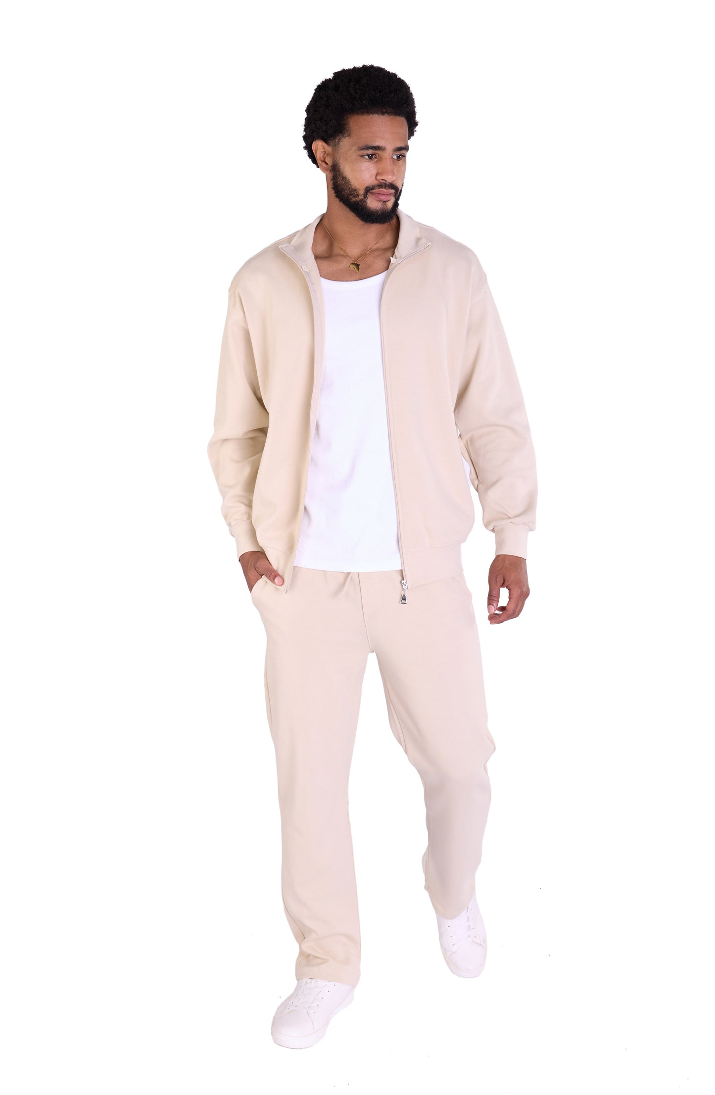 Herren Freizeitanzug Zweiteiler,  Slim Fit, Modell DQ 2510, Beige, Grau und Schwarz