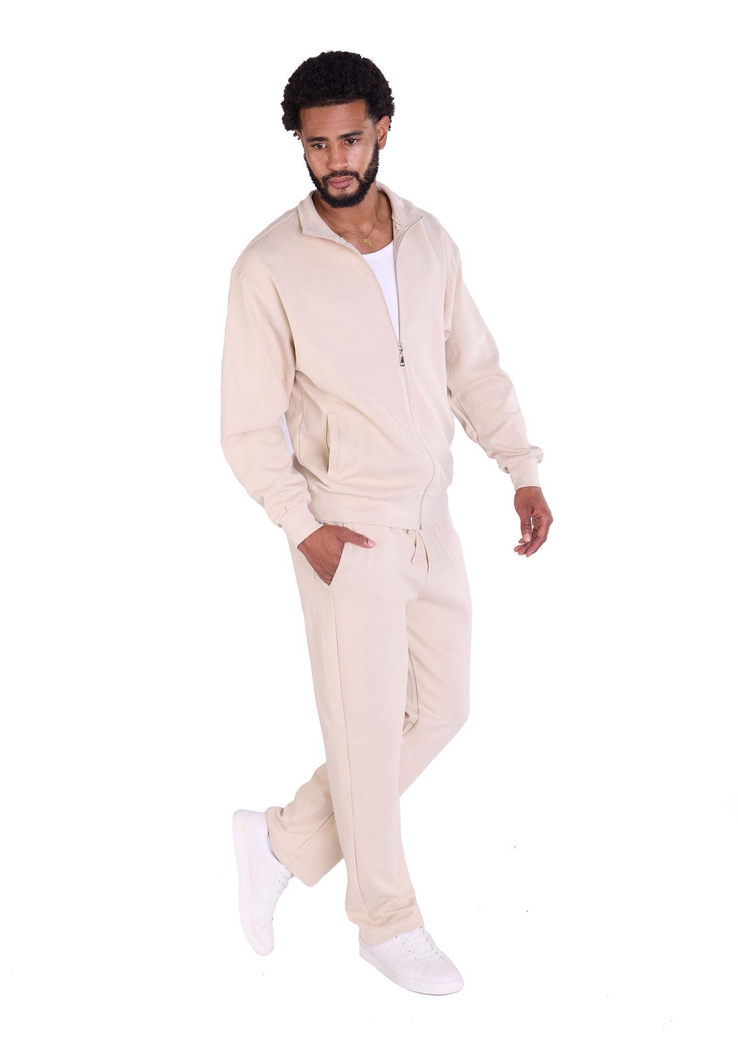 Herren Freizeitanzug Zweiteiler,  Slim Fit, Modell DQ 2510, Beige, Grau und Schwarz