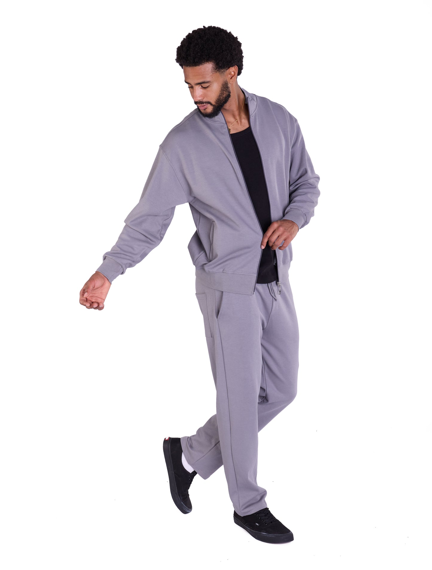 Herren Freizeitanzug Zweiteiler,  Slim Fit, Modell DQ 2510, Beige, Grau und Schwarz