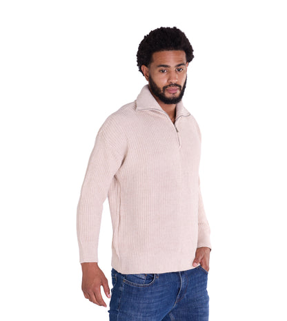 Lässiger Herren Troyer in Slim Fit, Modell DQ K0002, Beige und Schwarz