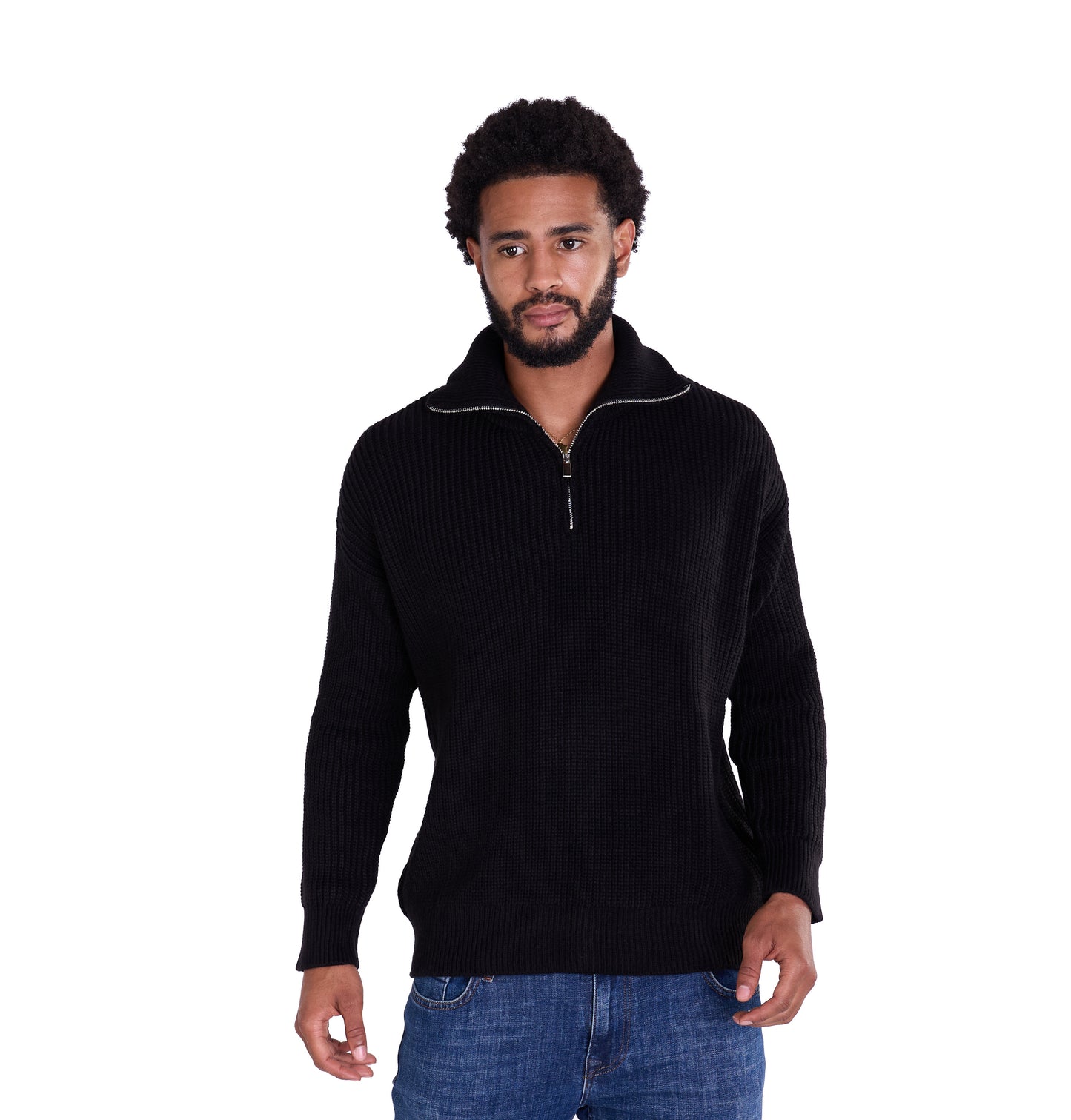 Lässiger Herren Troyer in Slim Fit, Modell DQ K0002, Beige und Schwarz