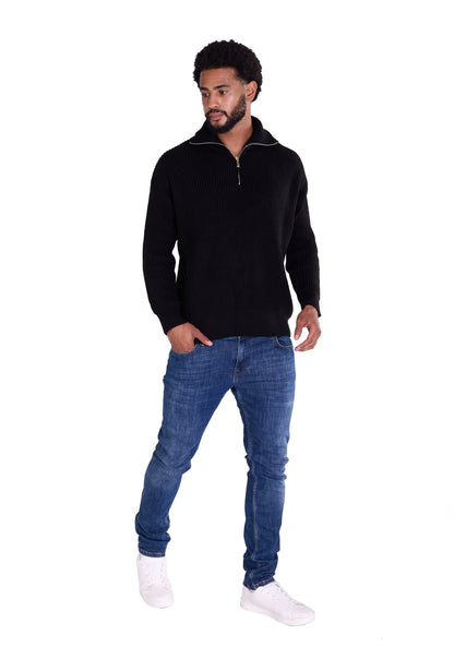 Lässiger Herren Troyer in Slim Fit, Modell DQ K0002, Beige und Schwarz
