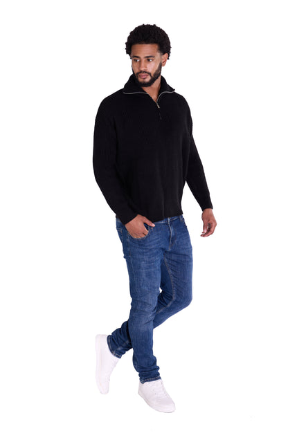 Lässiger Herren Troyer in Slim Fit, Modell DQ K0002, Beige und Schwarz