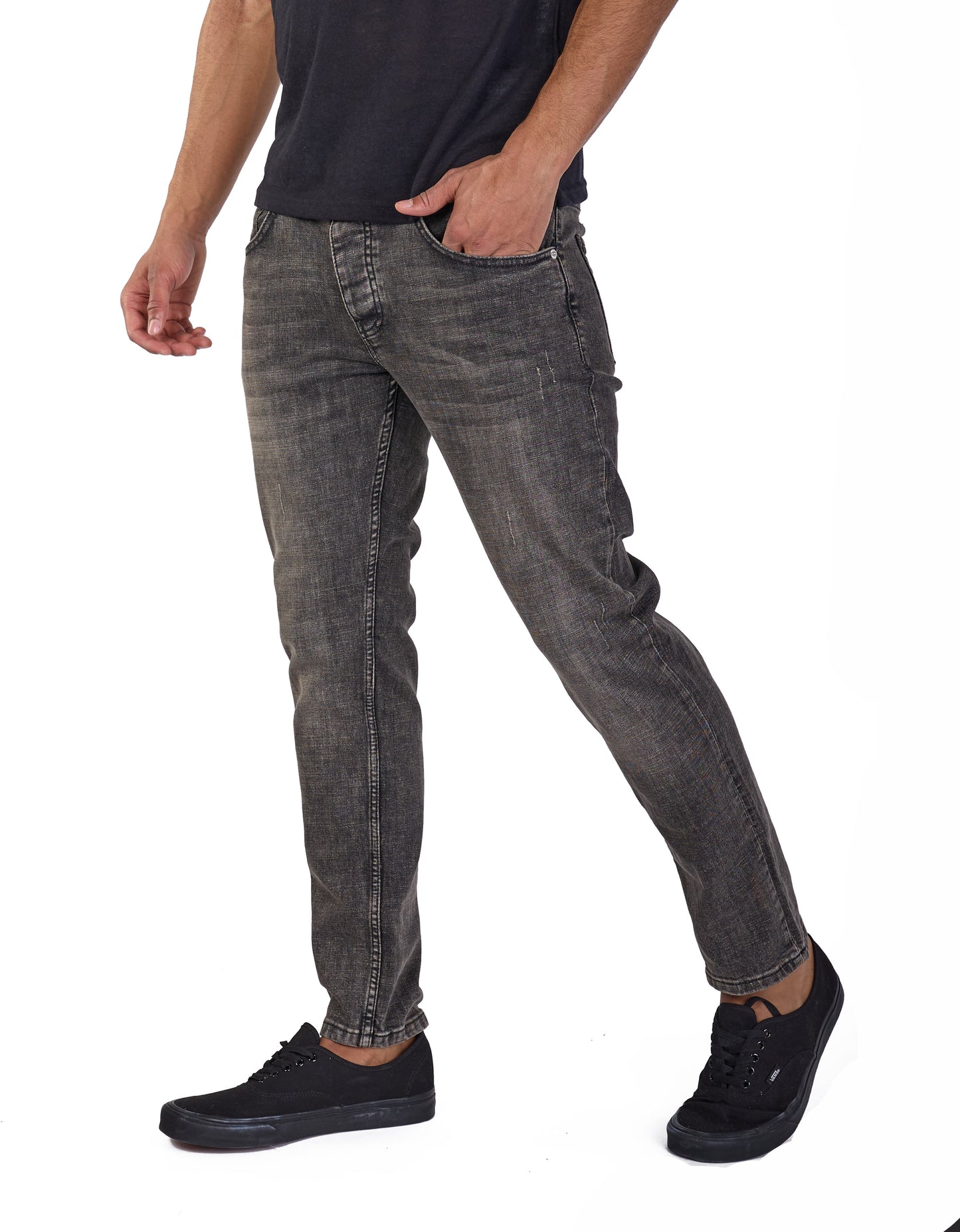 Herren SLIM-FIT Jeans, DQ M092, Blau und Schwarz