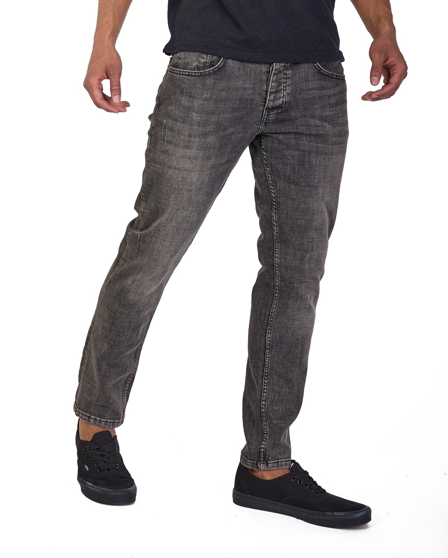 Herren SLIM-FIT Jeans, DQ M092, Blau und Schwarz