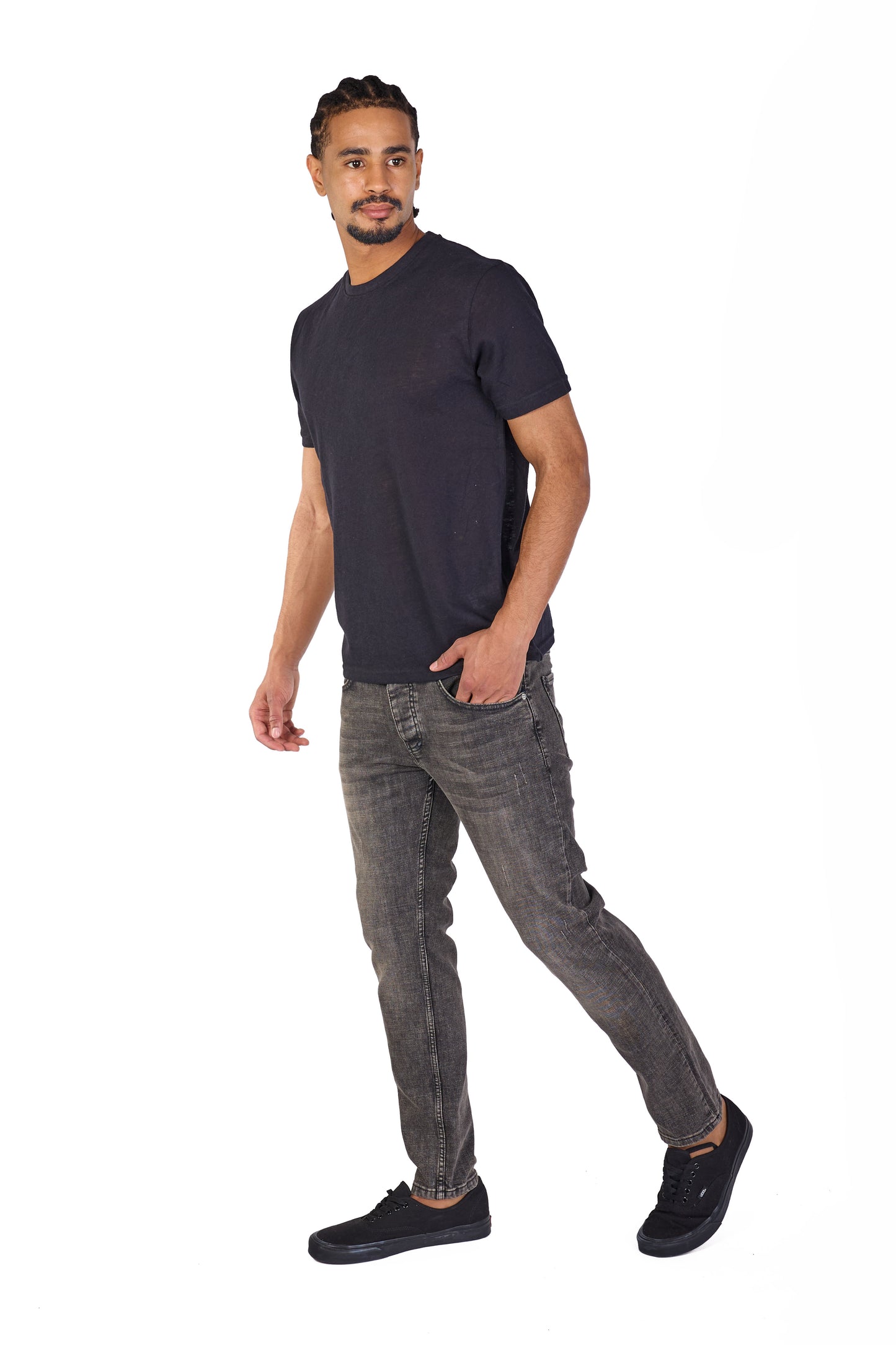 Herren SLIM-FIT Jeans, DQ M092, Blau und Schwarz