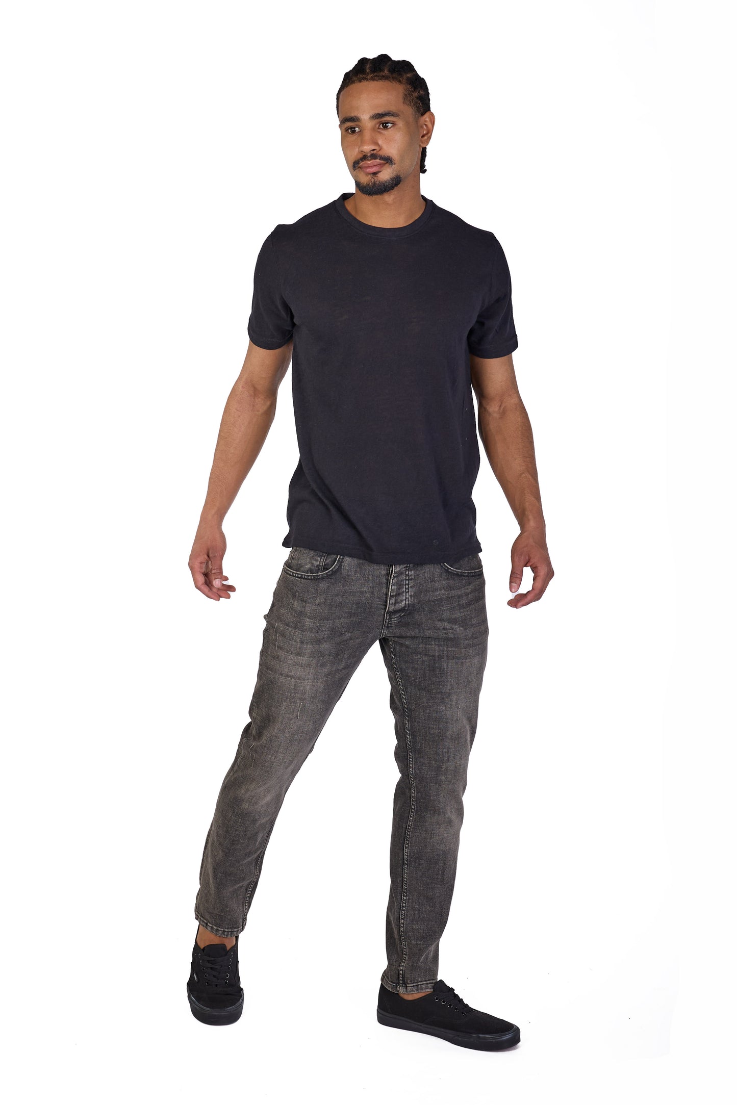 Herren SLIM-FIT Jeans, DQ M092, Blau und Schwarz