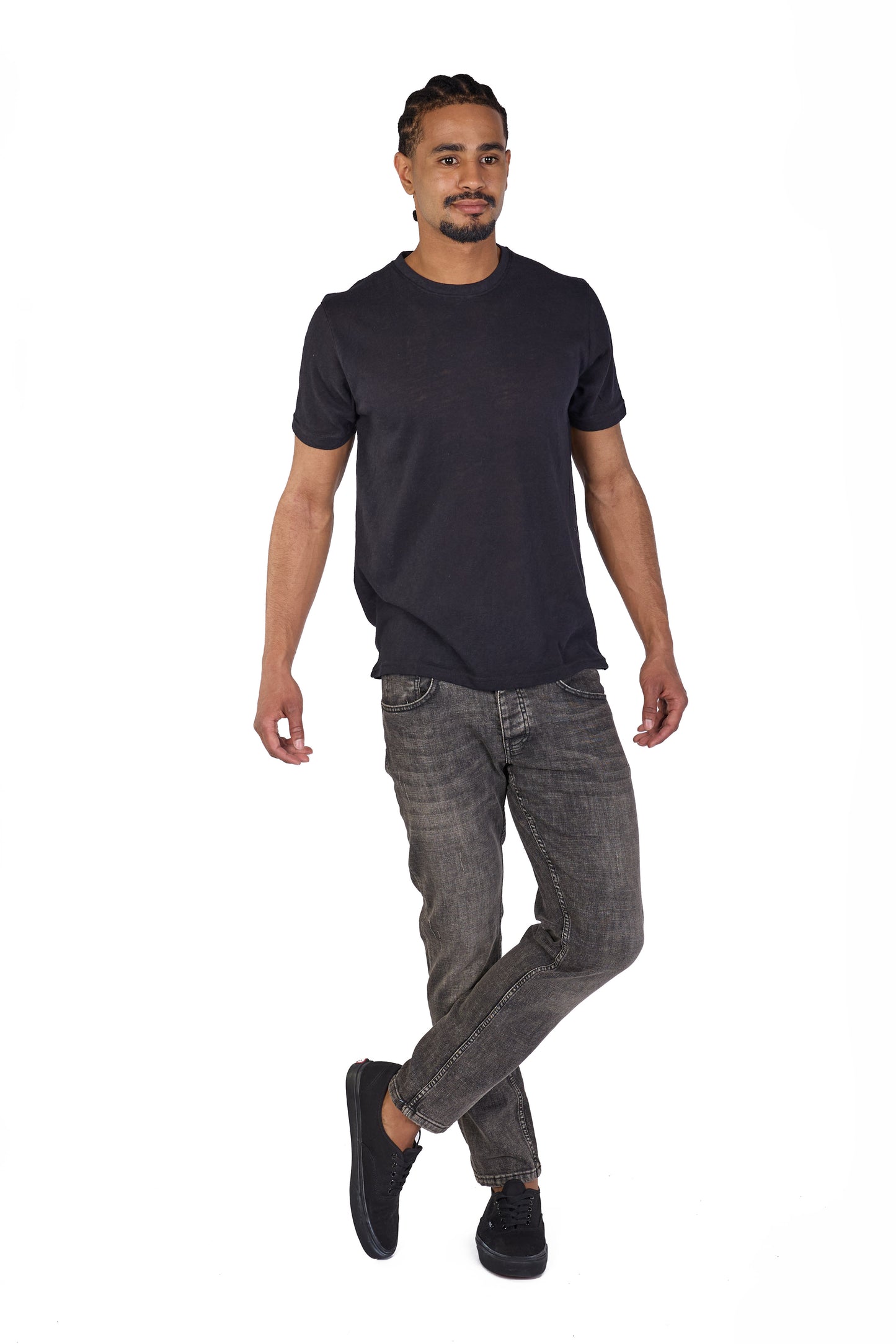 Herren SLIM-FIT Jeans, DQ M092, Blau und Schwarz