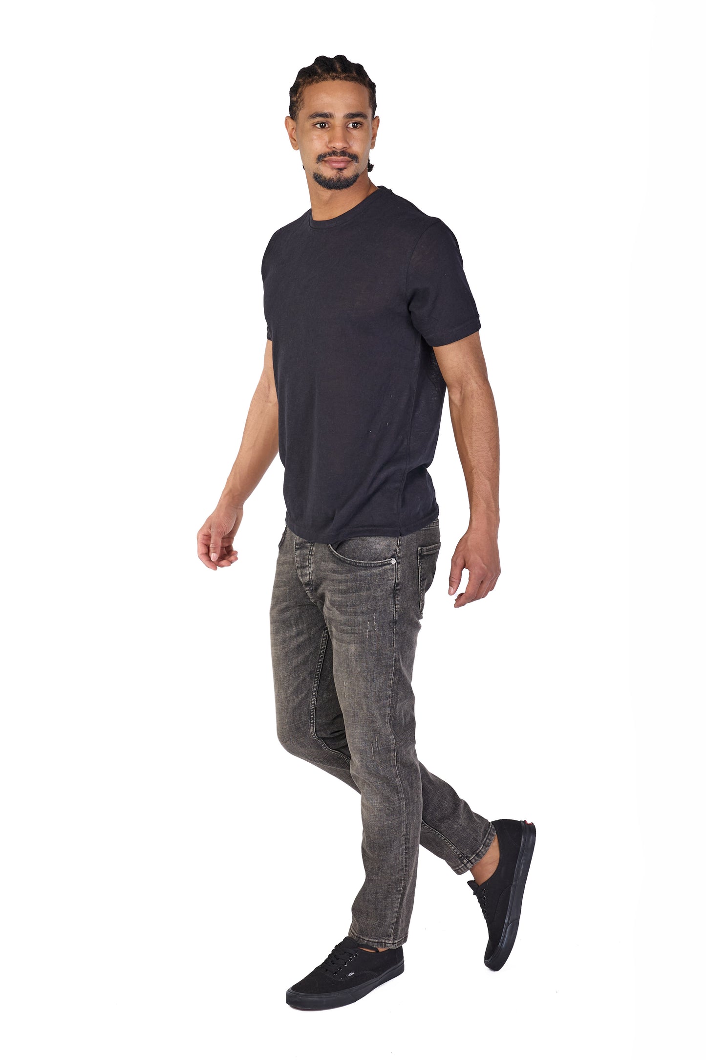 Herren SLIM-FIT Jeans, DQ M092, Blau und Schwarz