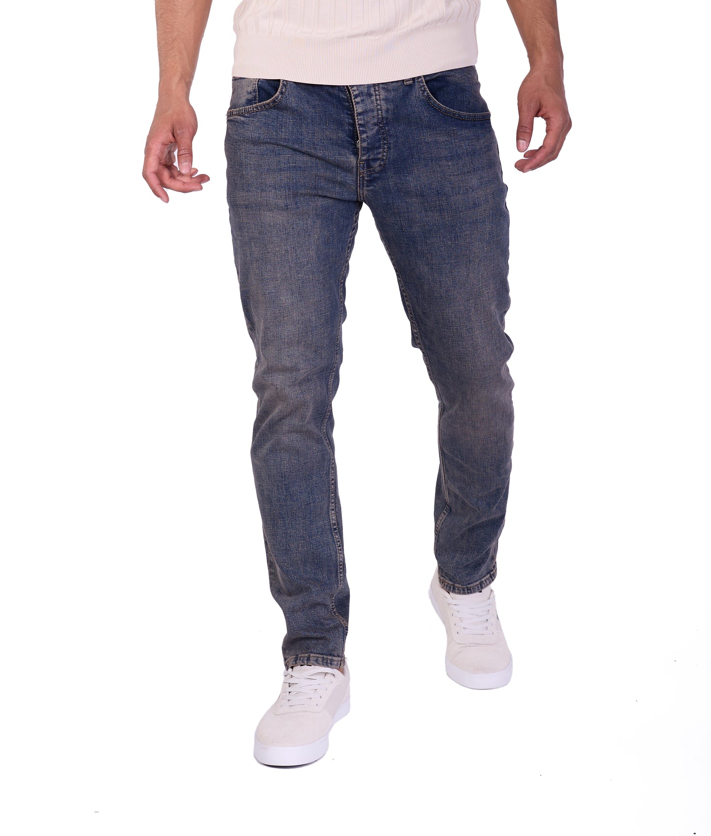 Herren SLIM-FIT Jeans, DQ M092, Blau und Schwarz
