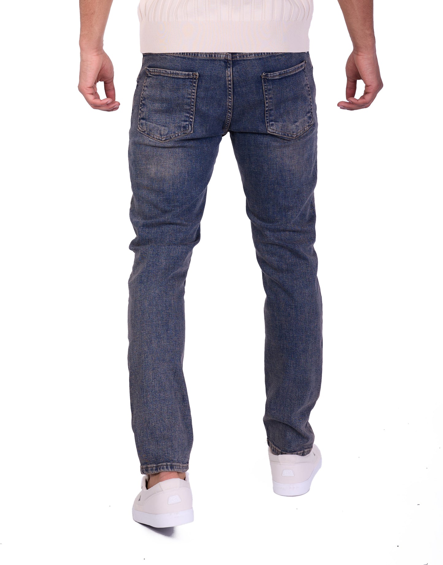 Herren SLIM-FIT Jeans, DQ M092, Blau und Schwarz