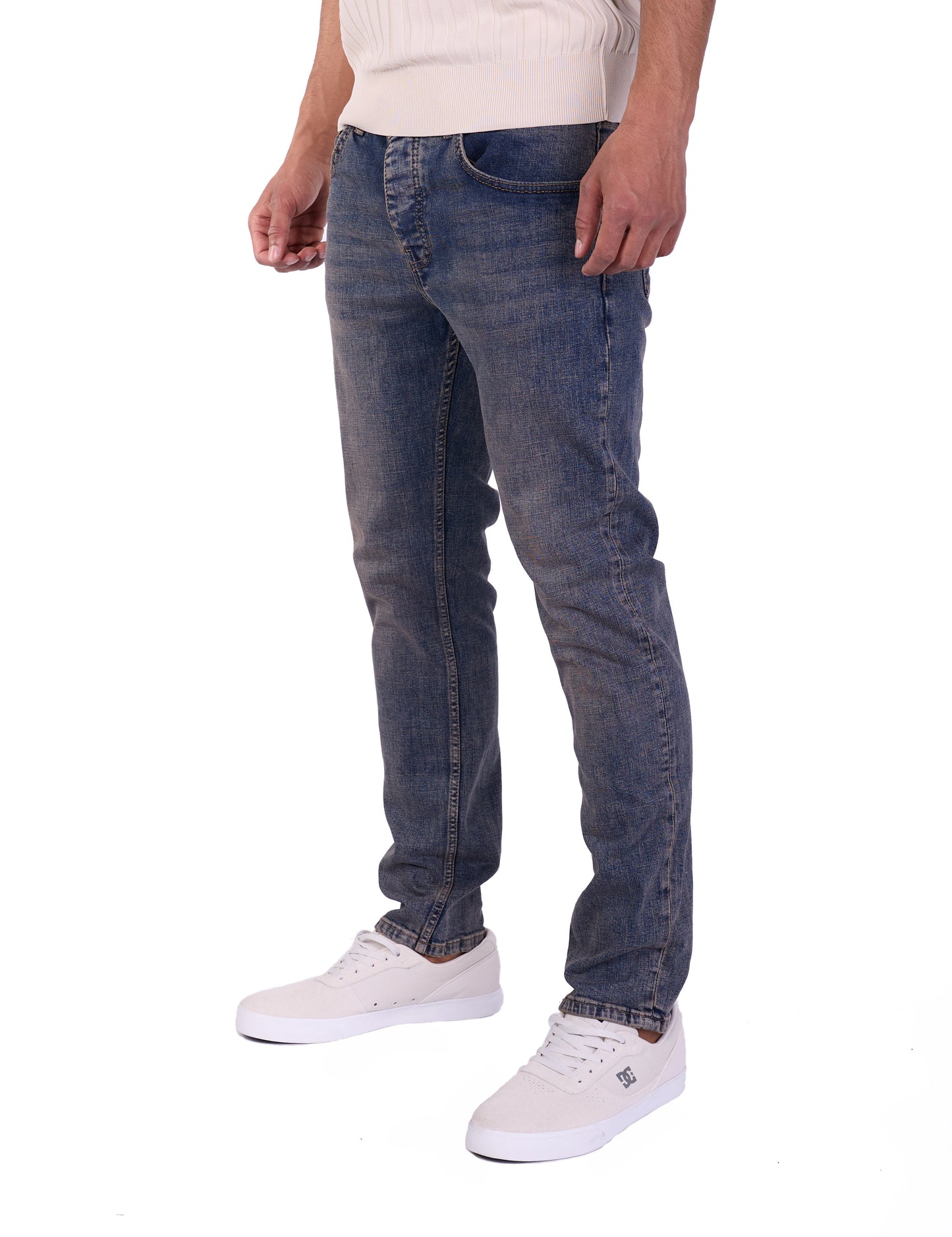 Herren SLIM-FIT Jeans, DQ M092, Blau und Schwarz