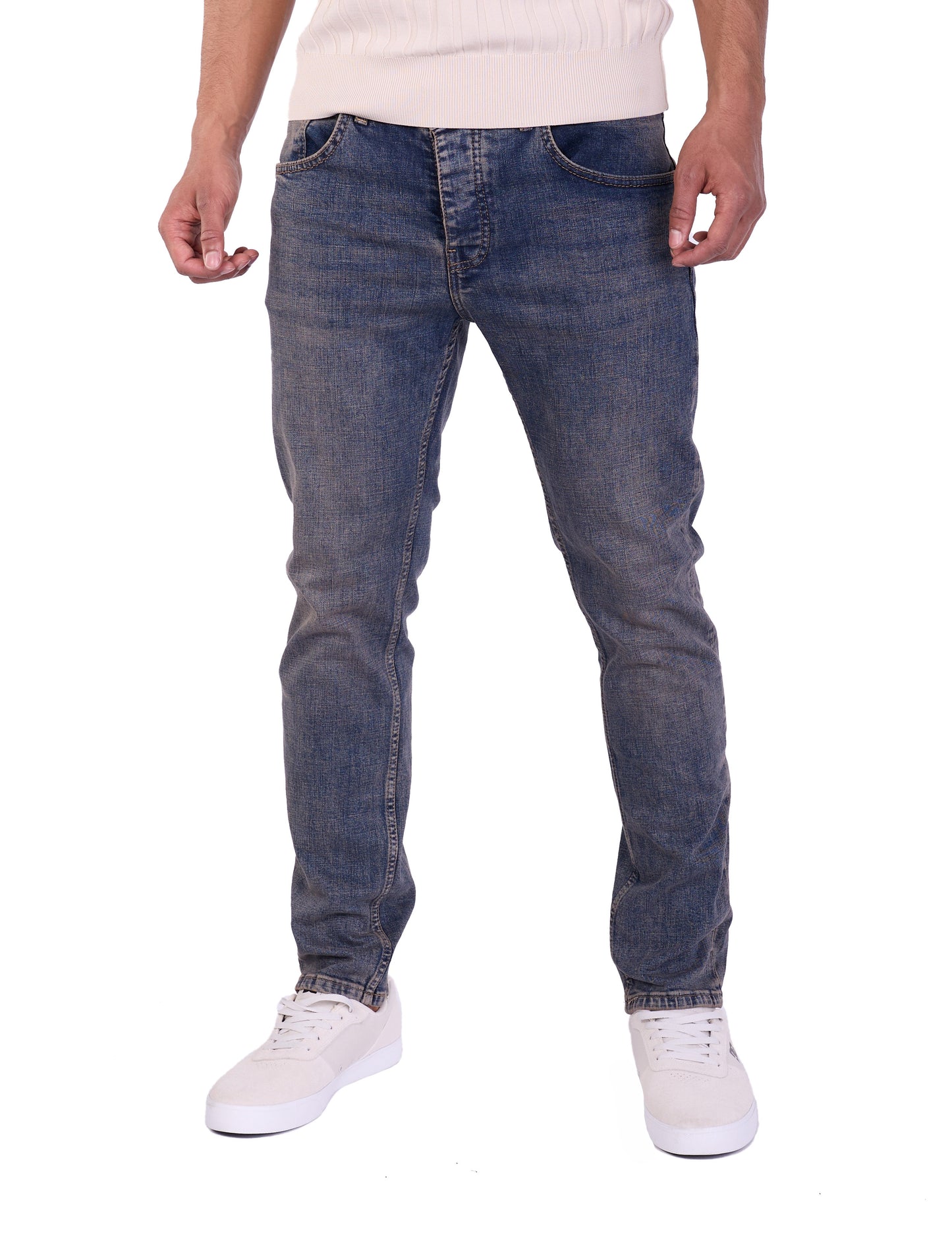 Herren SLIM-FIT Jeans, DQ M092, Blau und Schwarz