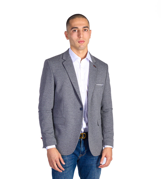 DENIM DISTRIQT Herren Sakko, Sportliches Jersey Sakko, Slim Fit, Modell DQ1307, Anthrazit