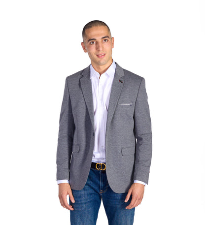 DENIM DISTRIQT Herren Sakko, Sportliches Jersey Sakko, Slim Fit, Modell DQ1307, Anthrazit