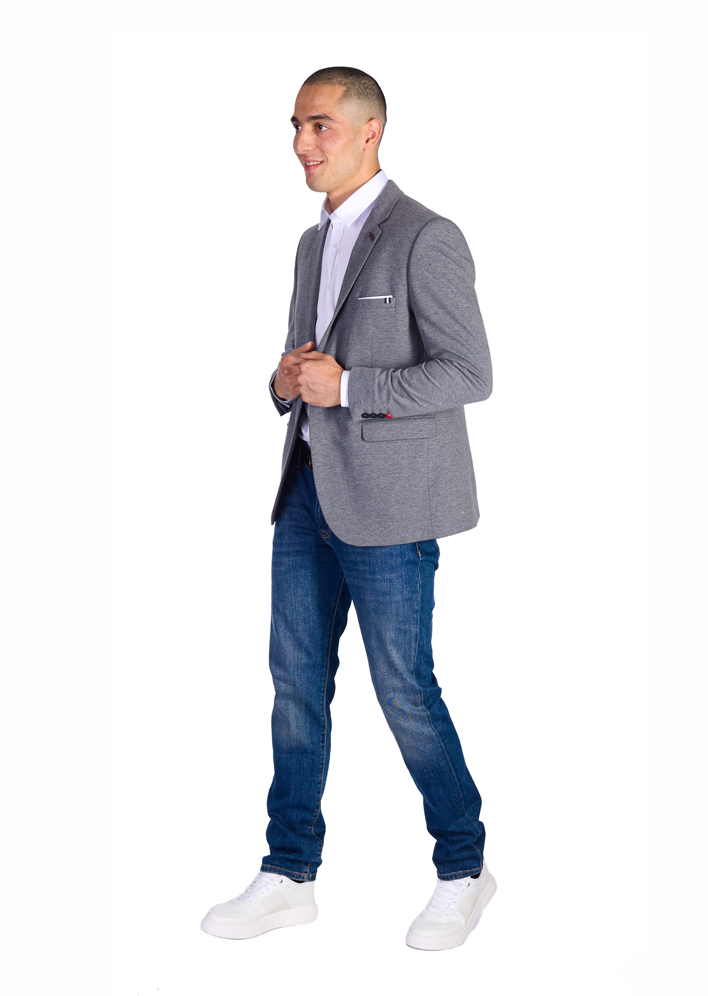 DENIM DISTRIQT Herren Sakko, Sportliches Jersey Sakko, Slim Fit, Modell DQ1307, Anthrazit