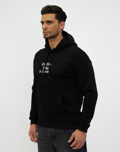 Herren Hoodie, Kapuzen Sweatshirt mit Print, Slim Fit,  DH-SW6046, Weiß oder Schwarz