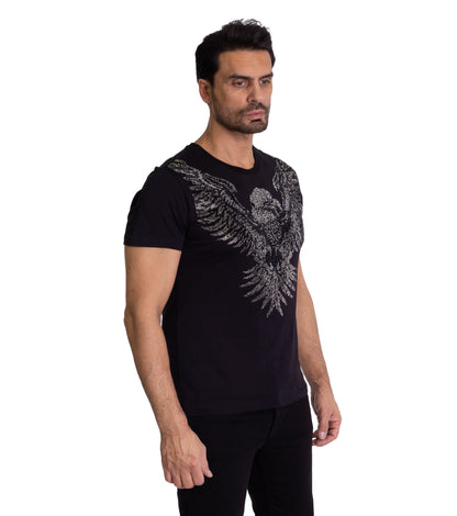 Herren T-Shirt, Body Fit, Luxuriöser Strass-Adler , Modell T37