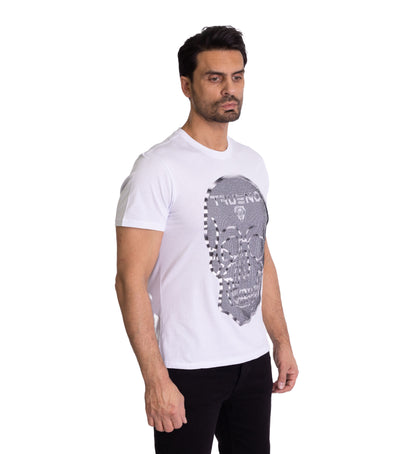 Herren T-Shirt, Body Fit, Strass Druck "Totenkopf", Modell T43