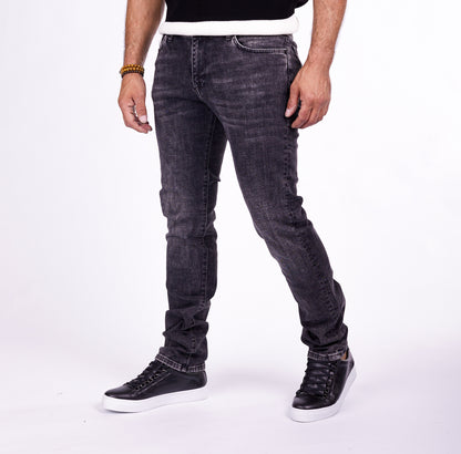 Herren Jeans Slim Fit, Stonewashed Look, Modell T3006, Dunkelgrau