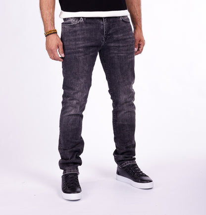 Herren Jeans Slim Fit, Stonewashed Look, Modell T3006, Dunkelgrau