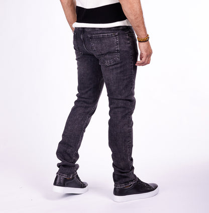 Herren Jeans Slim Fit, Stonewashed Look, Modell T3006, Dunkelgrau