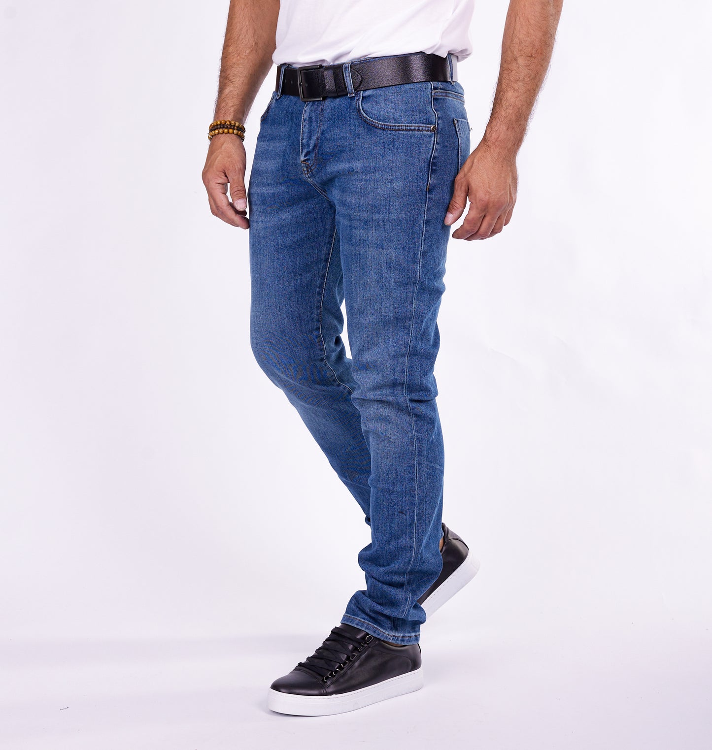 Herren Jeans Regular Fit, Stonewashed Look, Modell T3009, Blau