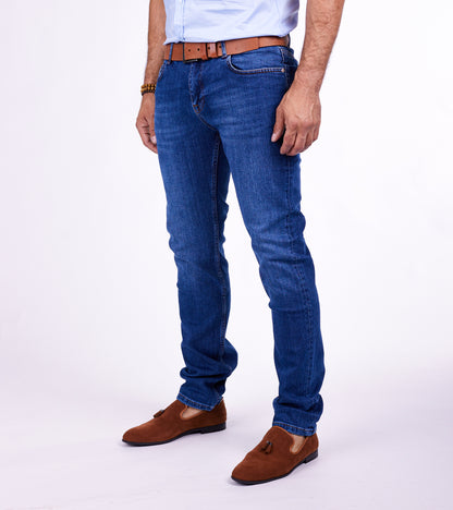 Herren Jeans Regular Fit, Sonewashed Look, Modell T3020