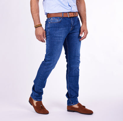 Herren Jeans Regular Fit, Sonewashed Look, Modell T3020