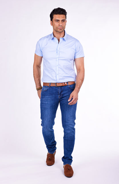 Herren Jeans Regular Fit, Sonewashed Look, Modell T3020