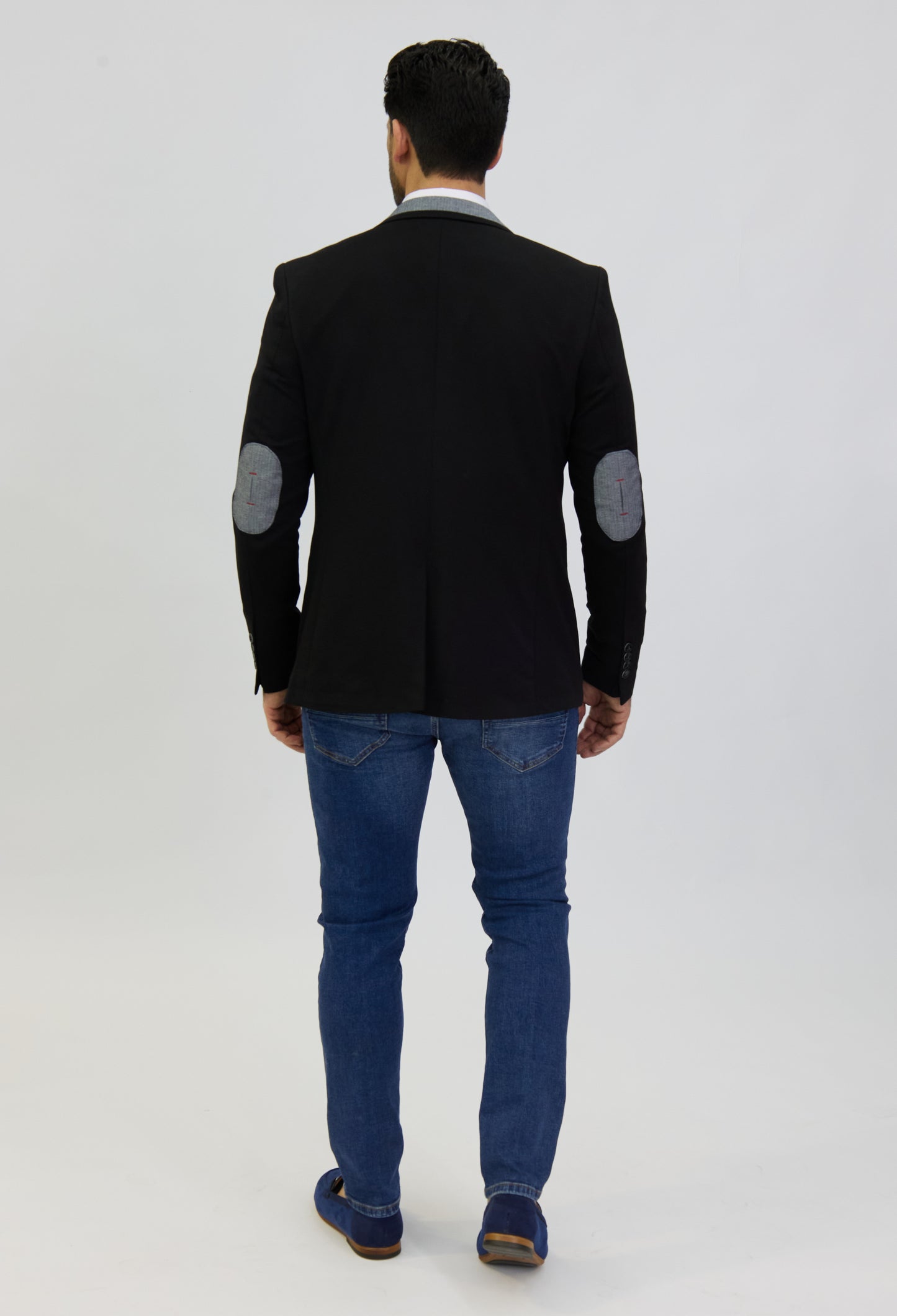 DENIM DISTRIQT Herren Sakko, Jersey Blazer, Slim Fit, Modell DQ1308, Schwarz