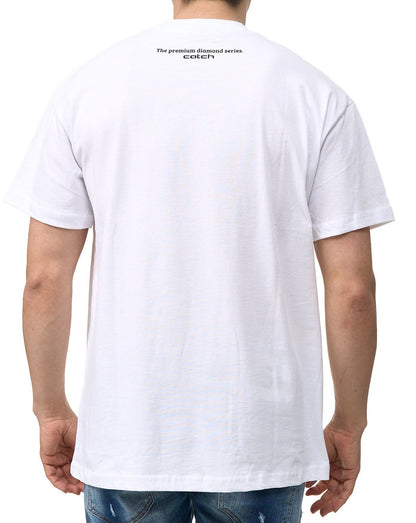 Herren T-Shirt mit Druck, Oversize Fit,  Modell C736, Weiss