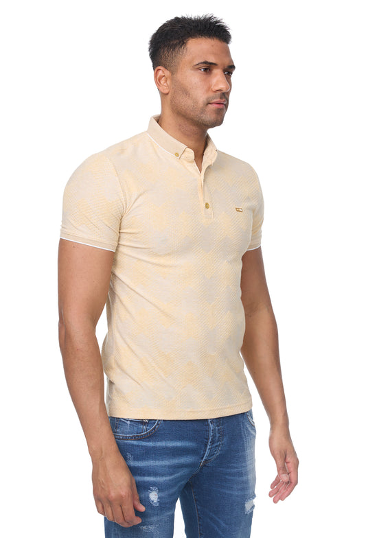 Men's polo shirt, slim fit, model 1094, beige