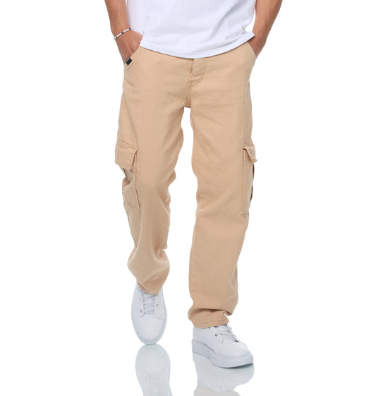 Herren 2-Pocket Cargo Pants Jeans, Baggy Style, Modell 5064, Sand oder Olive