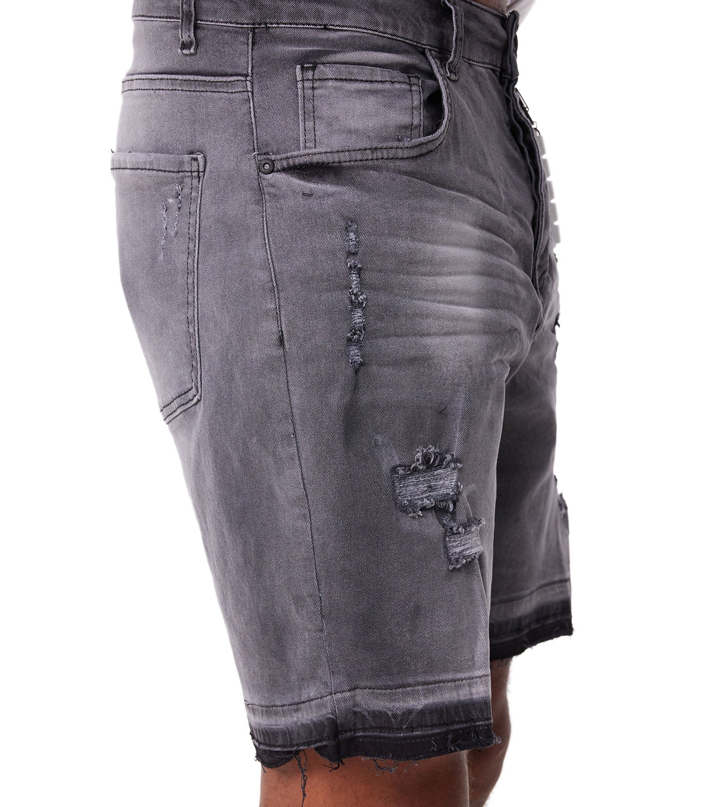 Herren Jeans Shorts, Used Look, Regular Fit, Model DH1004, Grau