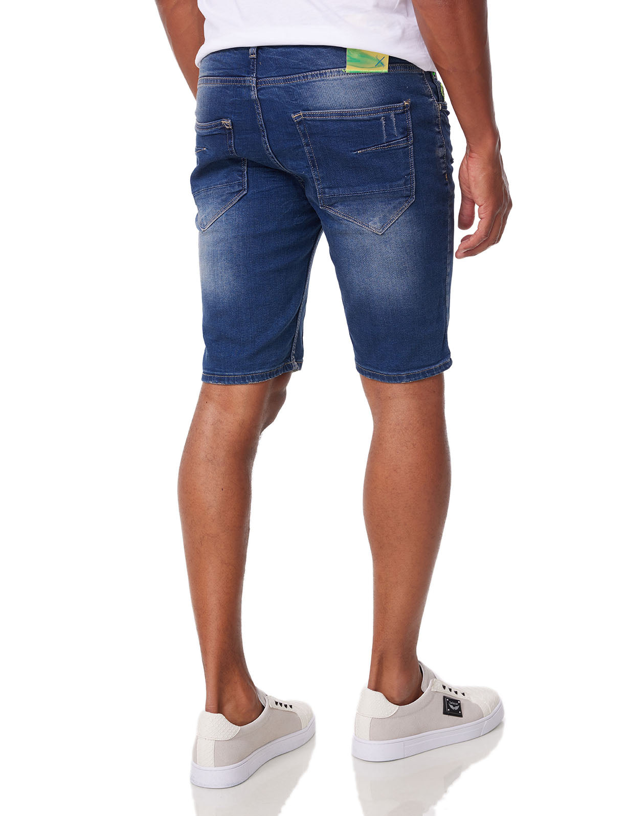 Men's jeans shorts, used look, regular fit, model DH1006, blue or black