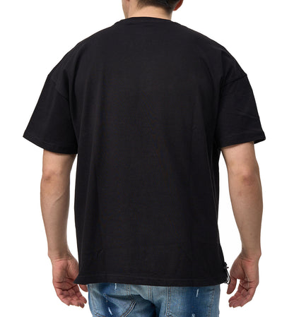 Men's T-shirt, oversize fit, with "Traum" print, model Y107, black