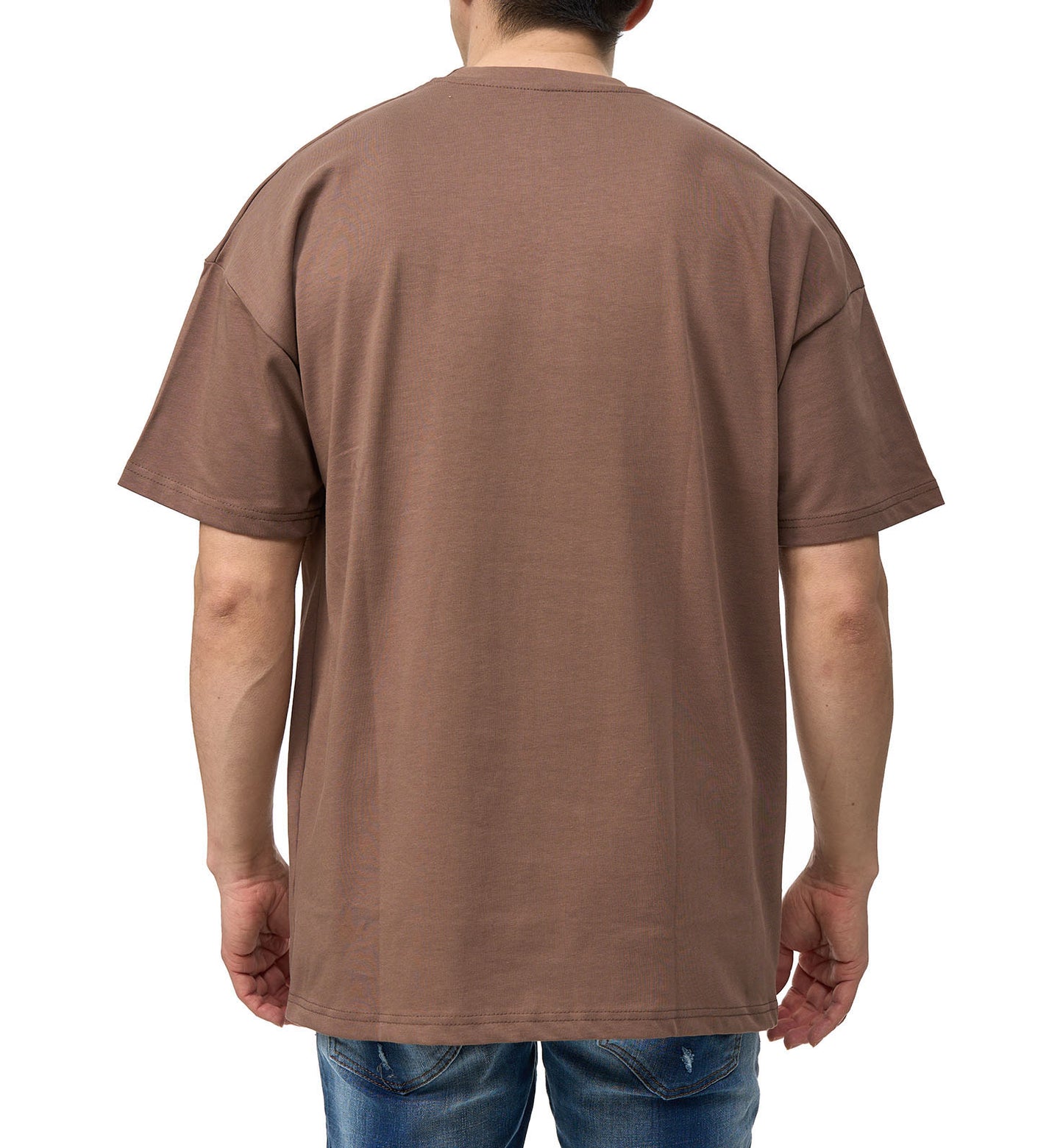 Herren T-Shirt, Oversize Fit, mit geprägtem Druck, Modell Y121, Braun