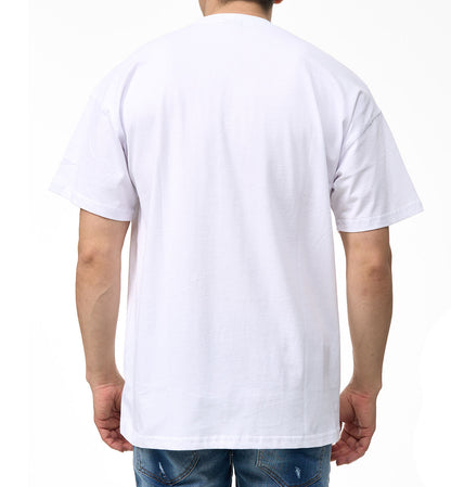 Men's t-shirt, oversize fit, with writing print, model Y137, white