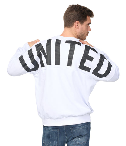 Men's sweater - sweatshirt, oversize fit, with print, model K053, white or black