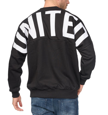 Men's sweater - sweatshirt, oversize fit, with print, model K053, white or black