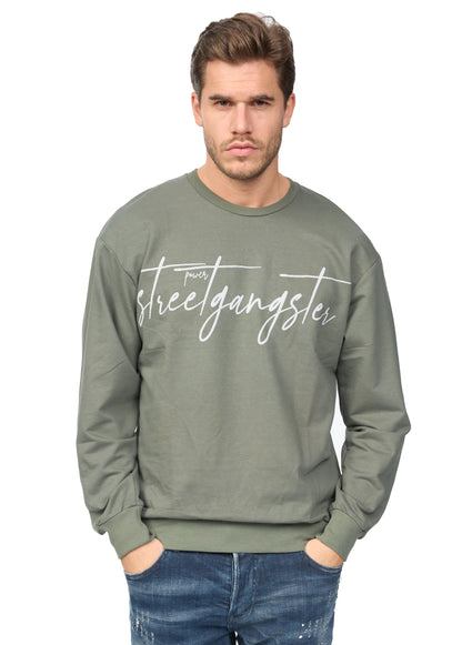 Sweatshirt, Regular Fit, Modell 1064, Kahki oder Schwarz