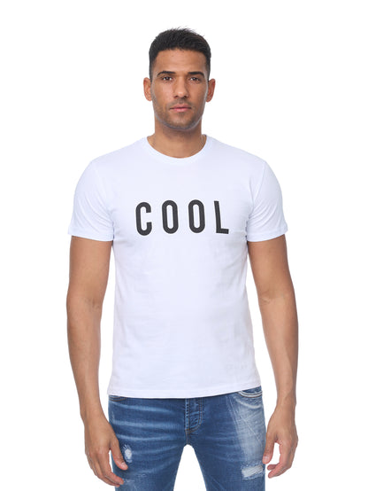 Herren T-Shirt mit Druck "COOL", Slim Fit,  Modell 2006, Weiß oder Schwarz