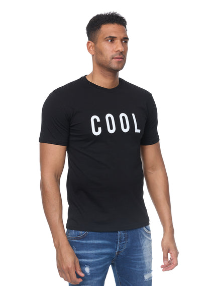 Herren T-Shirt mit Druck "COOL", Slim Fit,  Modell 2006, Weiß oder Schwarz