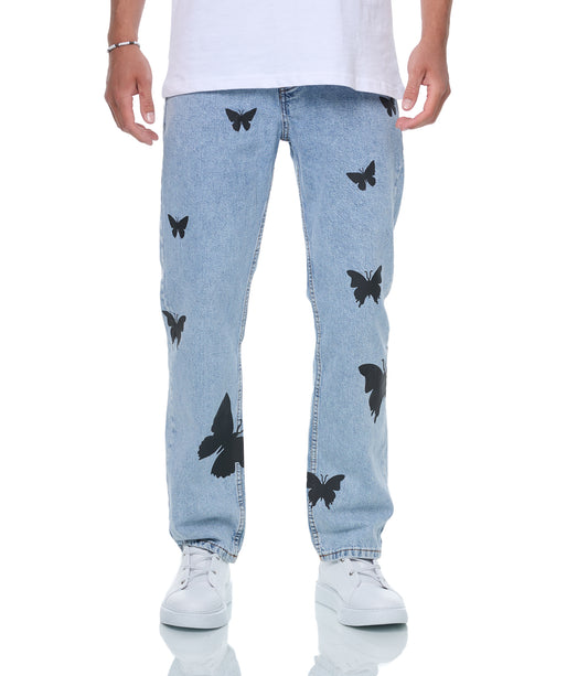 Herren Jeans, Baggy Style, "Butterfly" Modell 1465, Hellblau