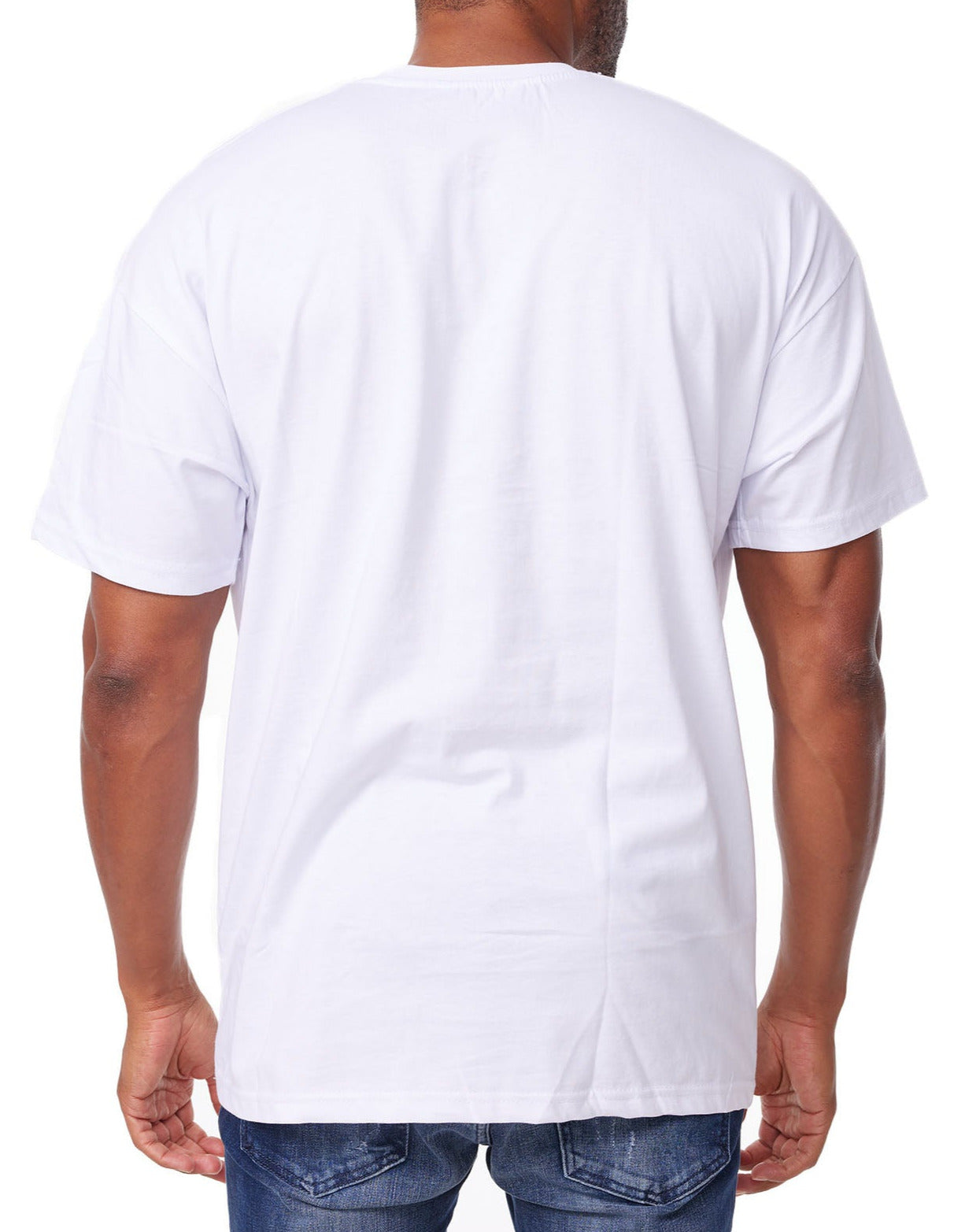 Men's T-shirt, oversize look, with cool lettering, model Y263, white